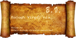Balogh Virgínia névjegykártya